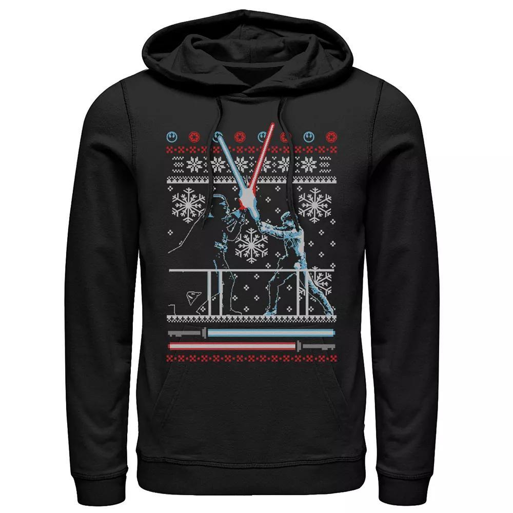 Men's Star Wars Vader Luke Clash Ugly Christmas Sweater Hoodie, Size: XXL, Black Product Image