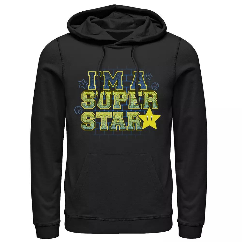 Men's Nintendo Super Mario I'm The Super Star Starman Portrait Hoodie, Size: XXL, Black Product Image