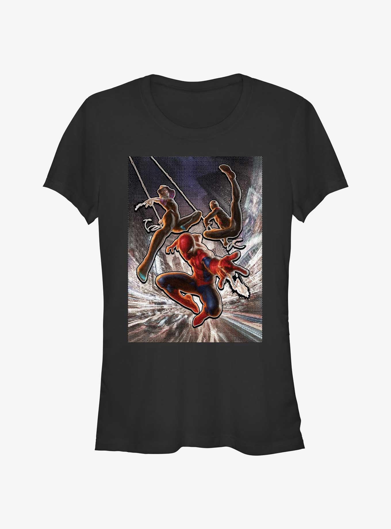 Marvel Spider-Man Miles And Gwen In The City Comic Girls T-Shirt Product Image