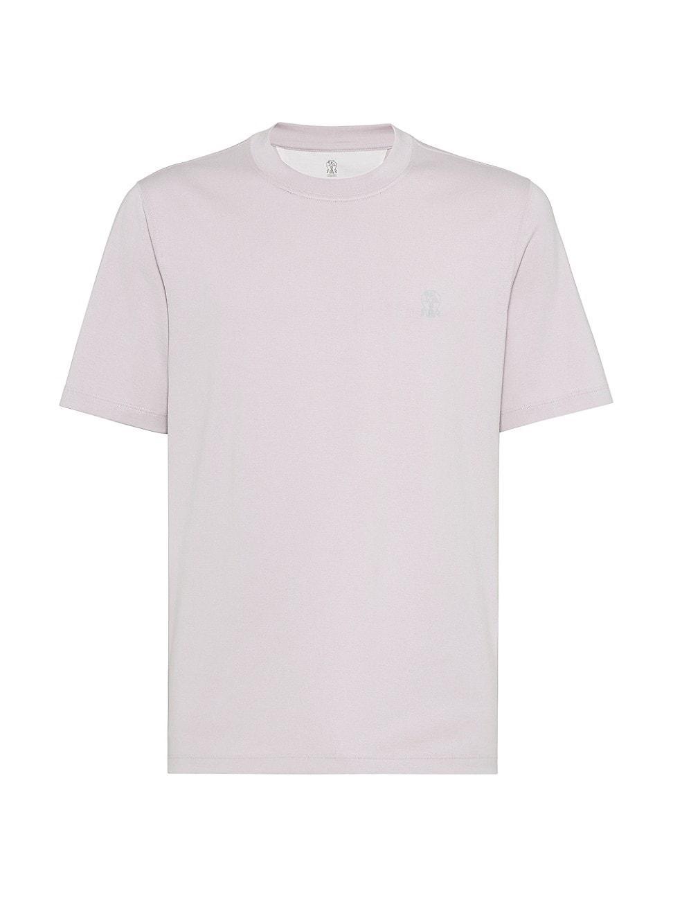 Mens Cotton Jersey Crewneck T-Shirt with Logo Product Image