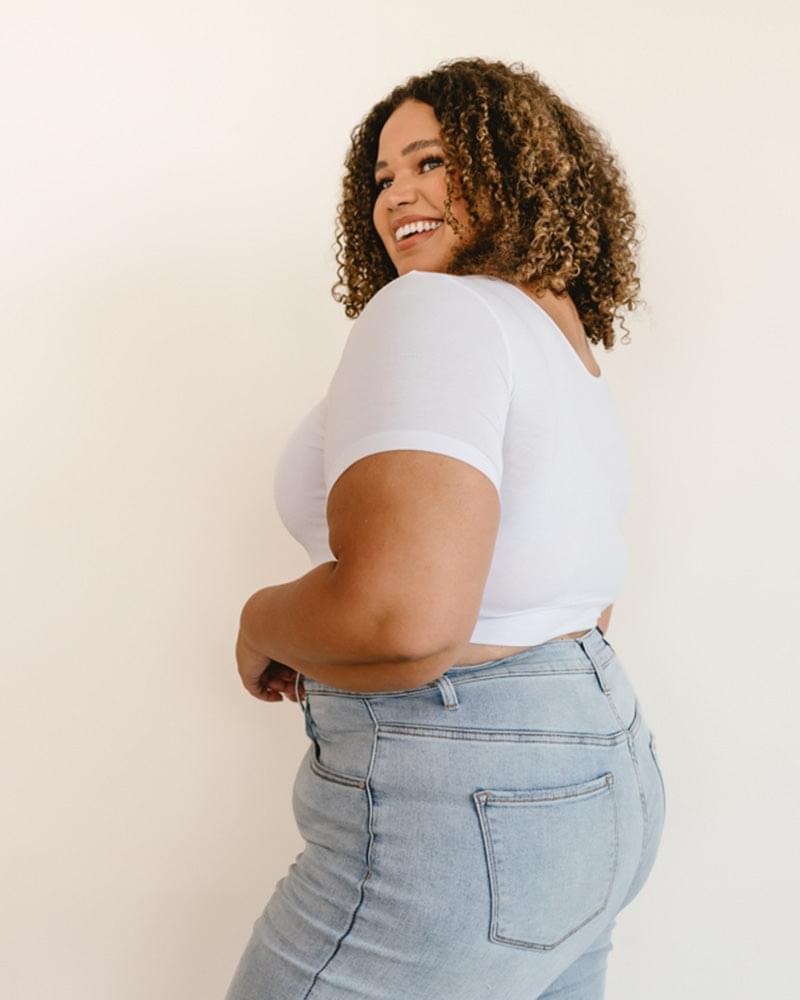 HALFTEE Layering Fashions Classic Boyfriend Halftee Female Product Image