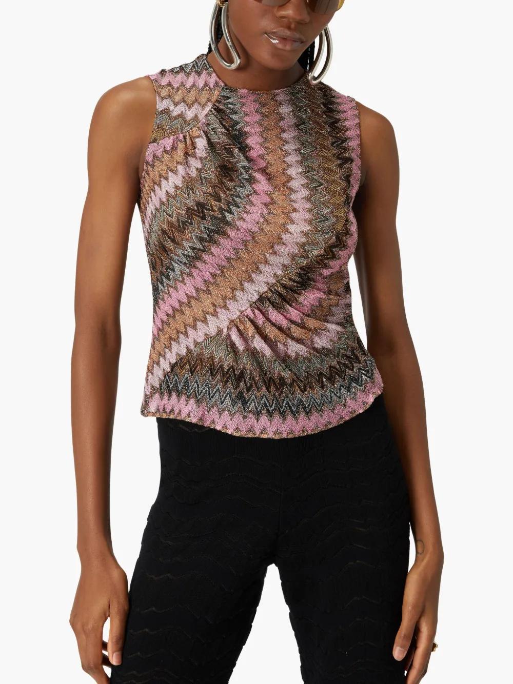 zigzag-woven knitted tank top Product Image