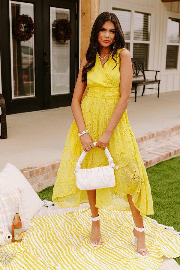 Sun-Kissed Serenade Embroidered Midi In Primrose Yellow Product Image