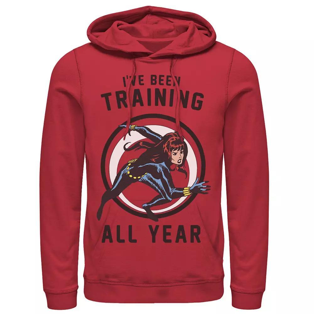 Men's Marvel Avengers Black Widow I've Been Training All Year Hoodie, Size: Small, Red Product Image