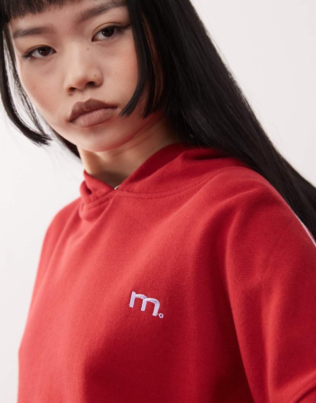 Motel kamari oversized hoodie in adrenaline red - part of a set Product Image