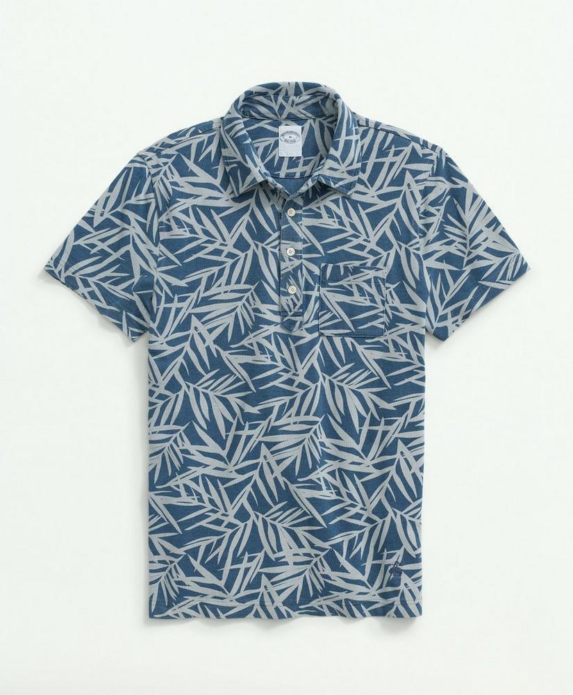 Vintage Polo in Printed Indigo-Washed Pique Cotton Product Image