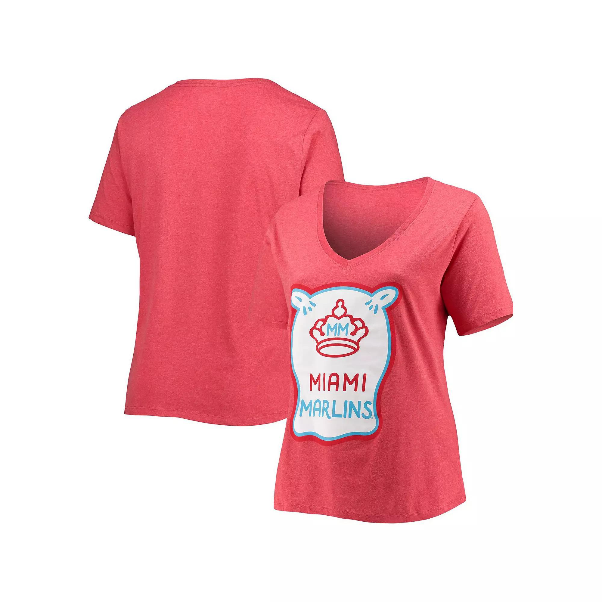 Women's New Era Heather Red Miami Marlins City Connect Plus  Product Image