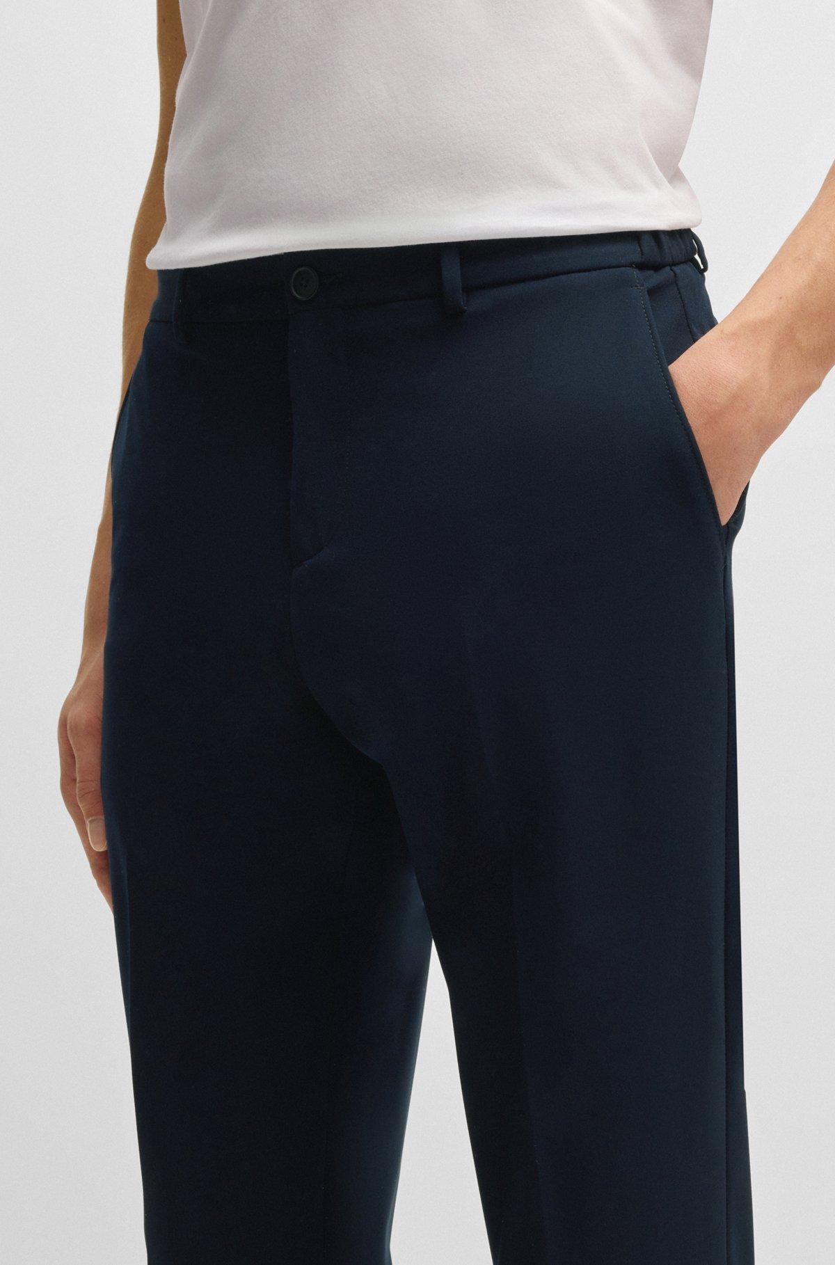 Slim-fit washable trousers in micro-patterned stretch fabric Product Image