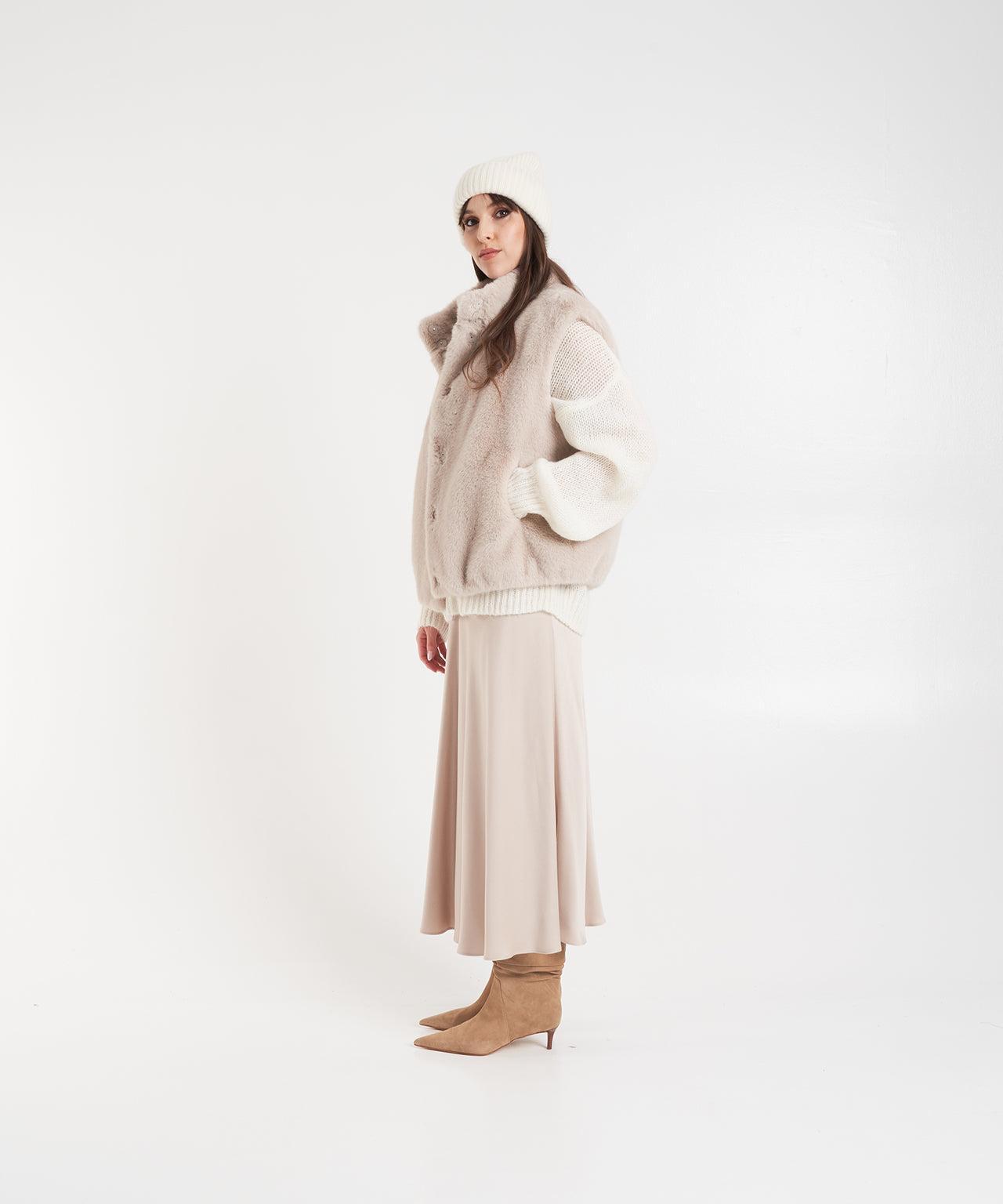 Satin midi skirt Product Image