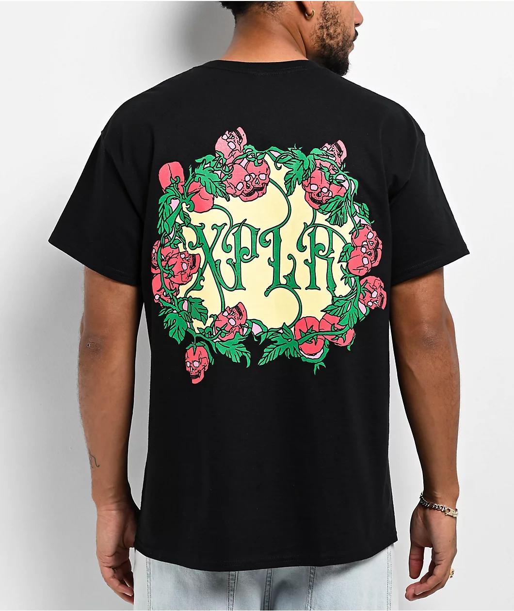 XPLR Skull Wreath Black T-Shirt Product Image