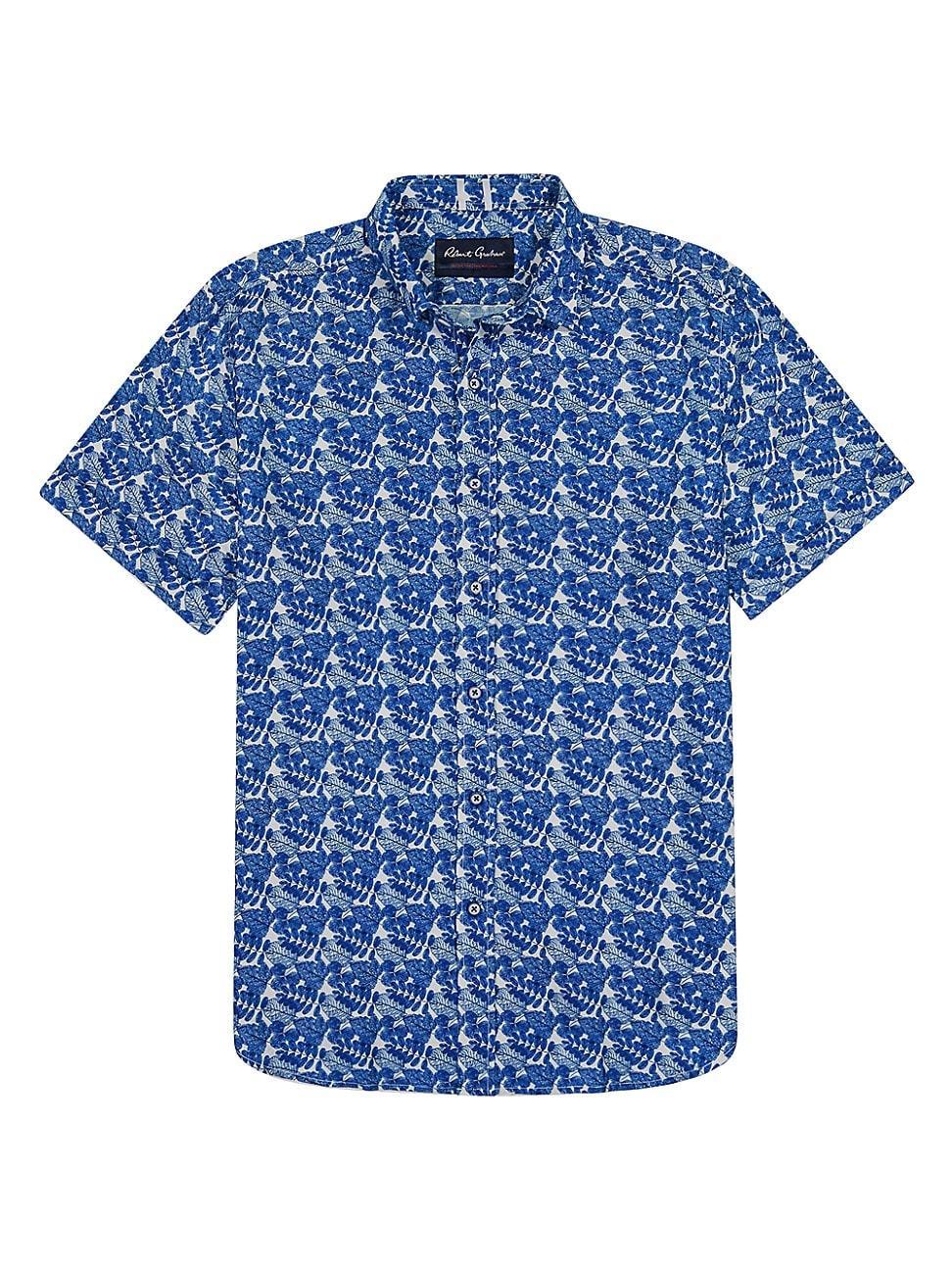 Mens Henrik Leaf Pattern Sport Shirt Product Image