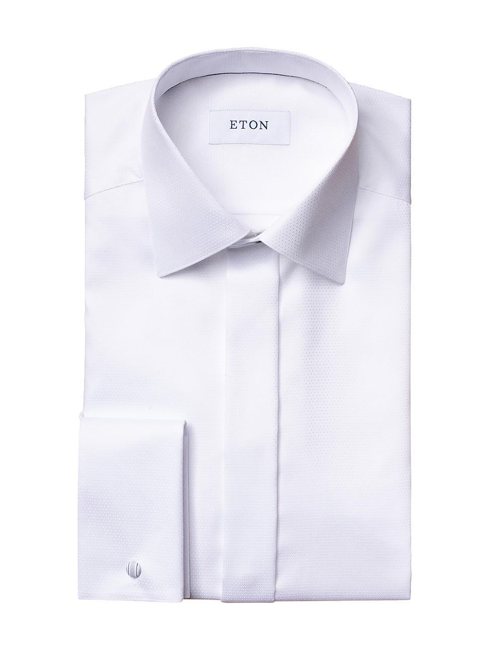 Mens Slim-Fit Diamond Weave Formal Dress Shirt Product Image