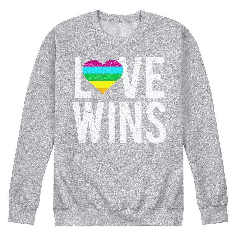 Men's Love Wins Fleece Sweatshirt, Size: Small, Grey Gray Product Image