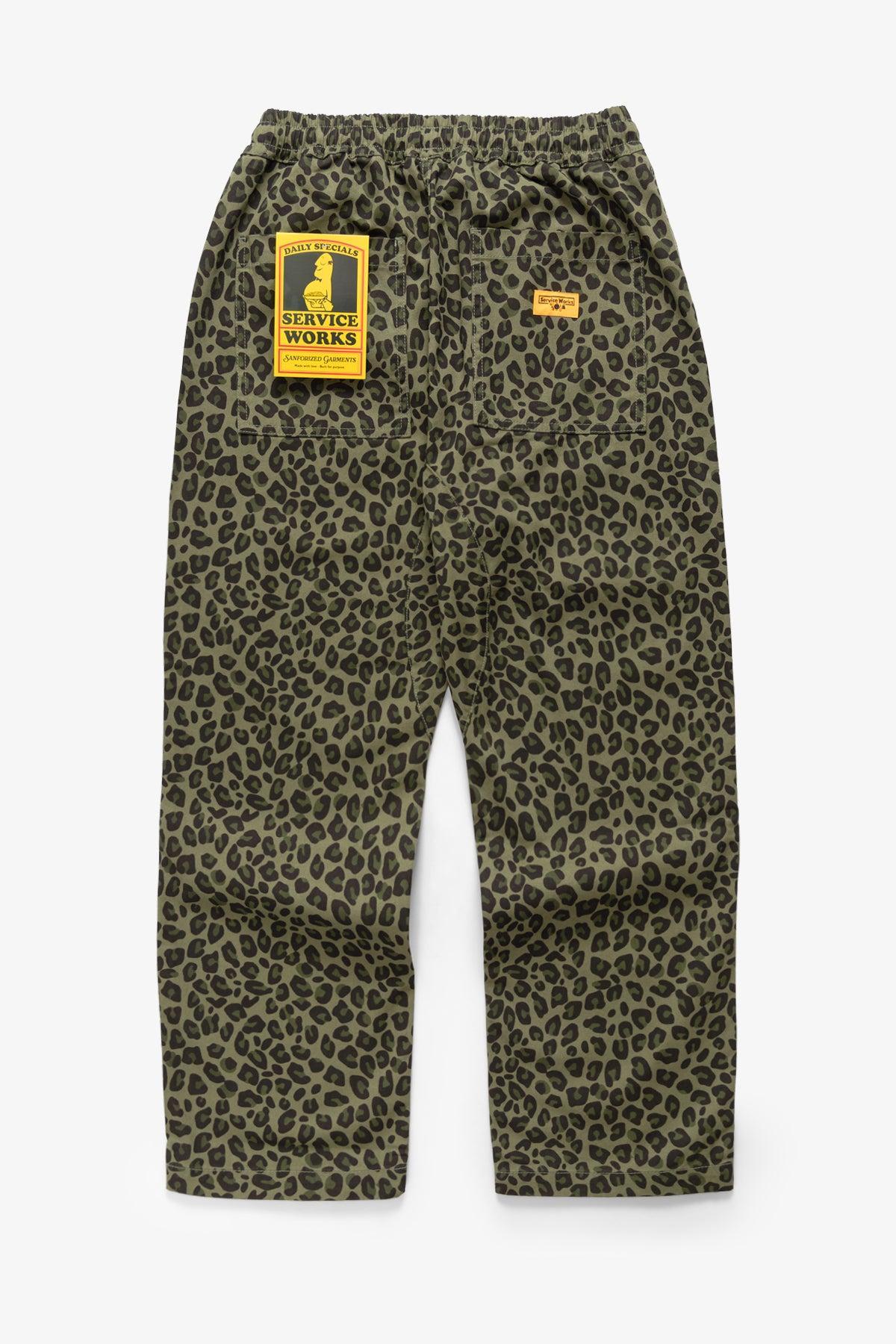 Service Works - Patterned Chef Pants - Green Leopard Product Image