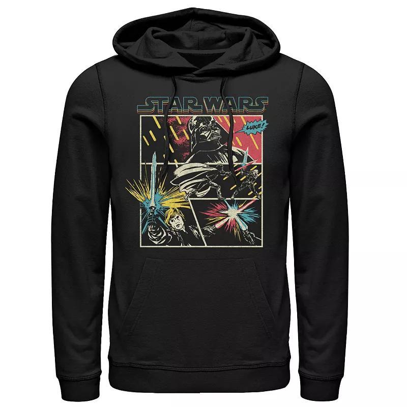 Men's Star Wars Luke & Vader Comic Fight Hoodie, Size: XXL, Black Product Image