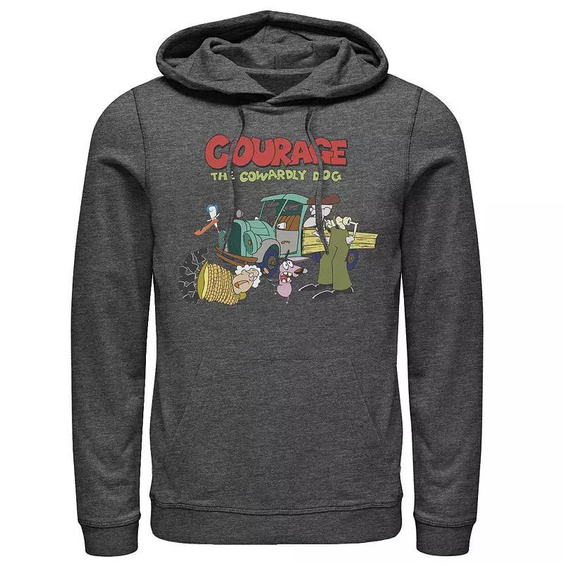 Men's Courage The Cowardly Dog Scene Logo Hoodie, Size: XL, Athletic Grey Product Image