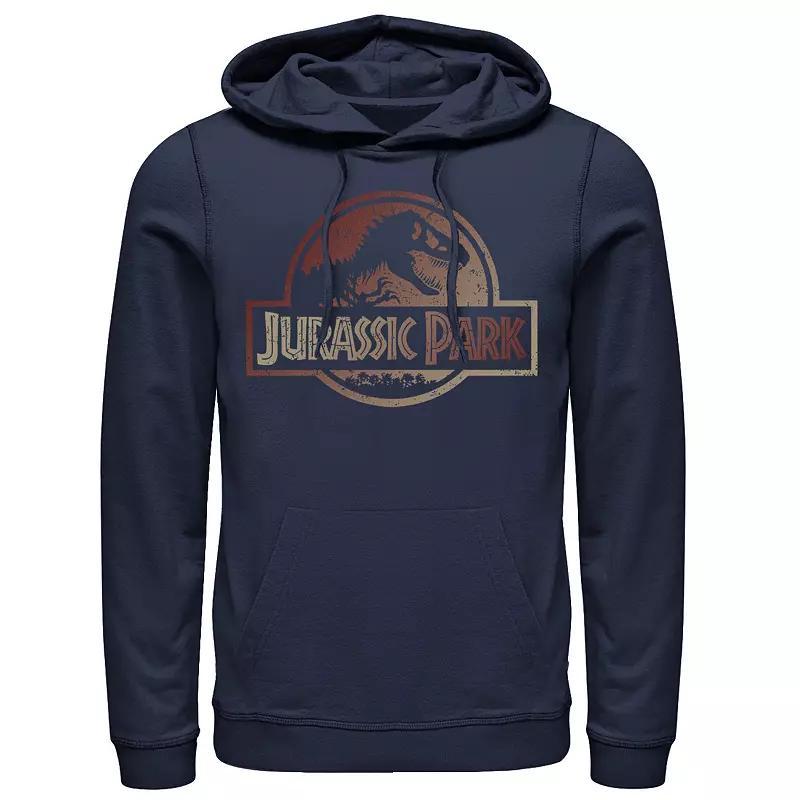 Mens Jurassic Park Fossil Logo Graphic Pullover Hoodie Blue Product Image