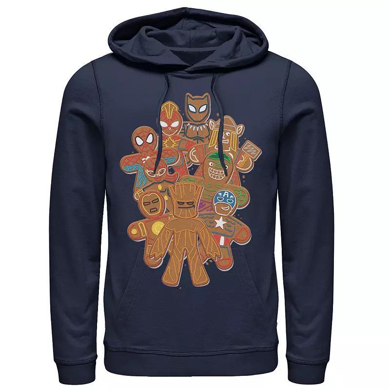 Men's Marvel Avengers Gingerbread Cookie Cluster Hoodie, Boy's, Size: Medium, Blue Product Image