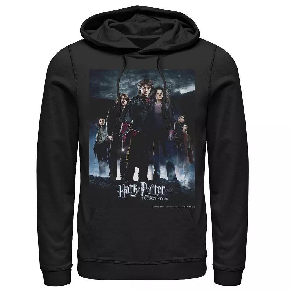 Men's Harry Potter And The Goblet Of Fire Poster Graphic Pullover Hoodie, Size: 3XL, Black Product Image