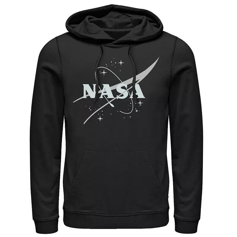 Men's NASA Simple Streaks And Stars Logo Graphic Hoodie, Size: Medium, Black Product Image