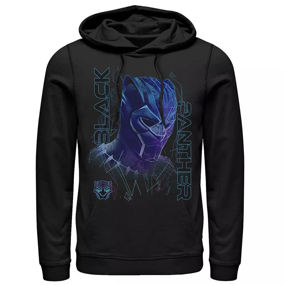 Men's Marvel Black Panther Movie Geo Tech Purple Portrait Pullover Hoodie, Size: Small Product Image