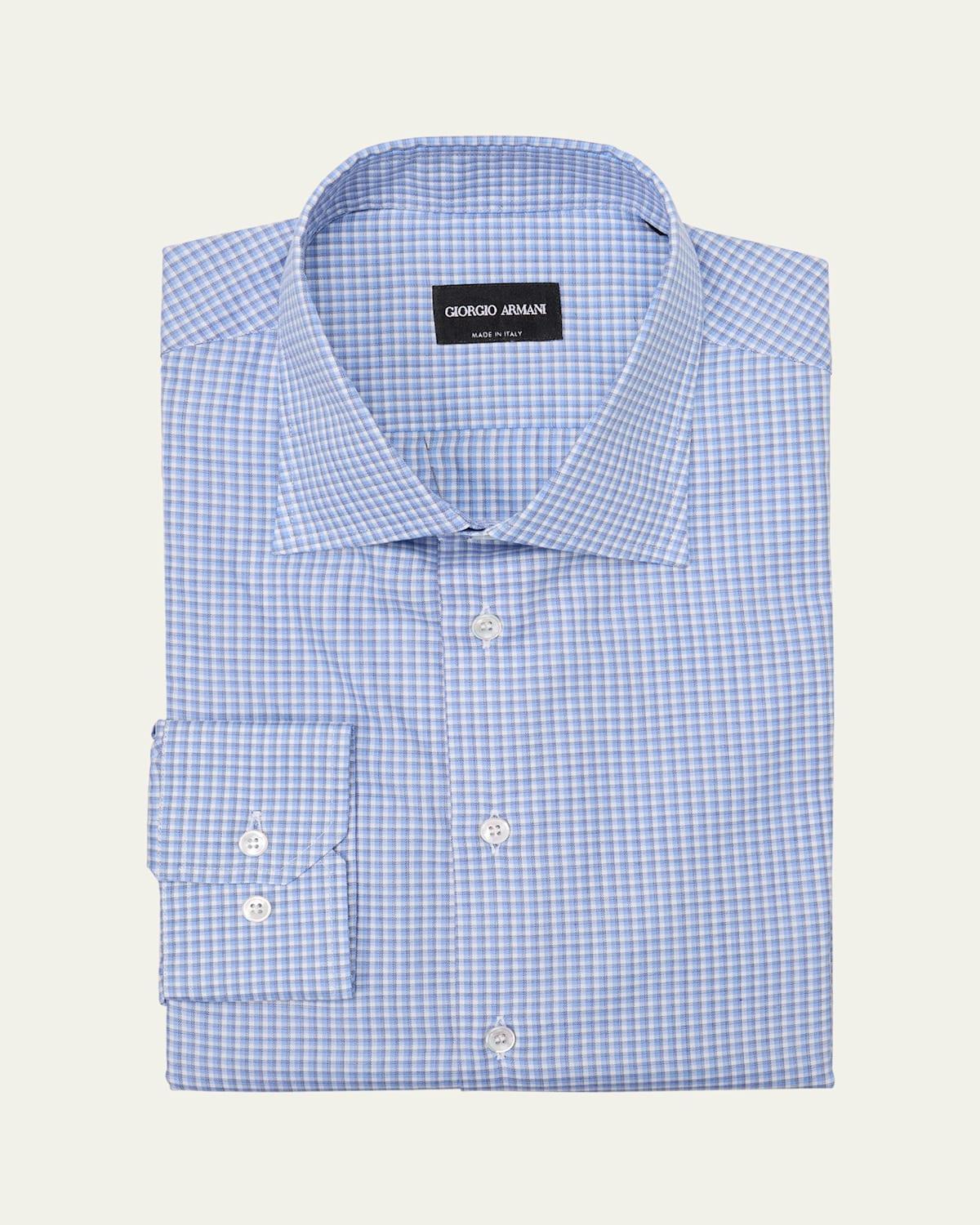 Mens Cotton Plaid Dress Shirt Product Image