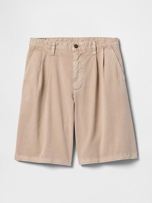 Pleated Khaki Shorts Product Image