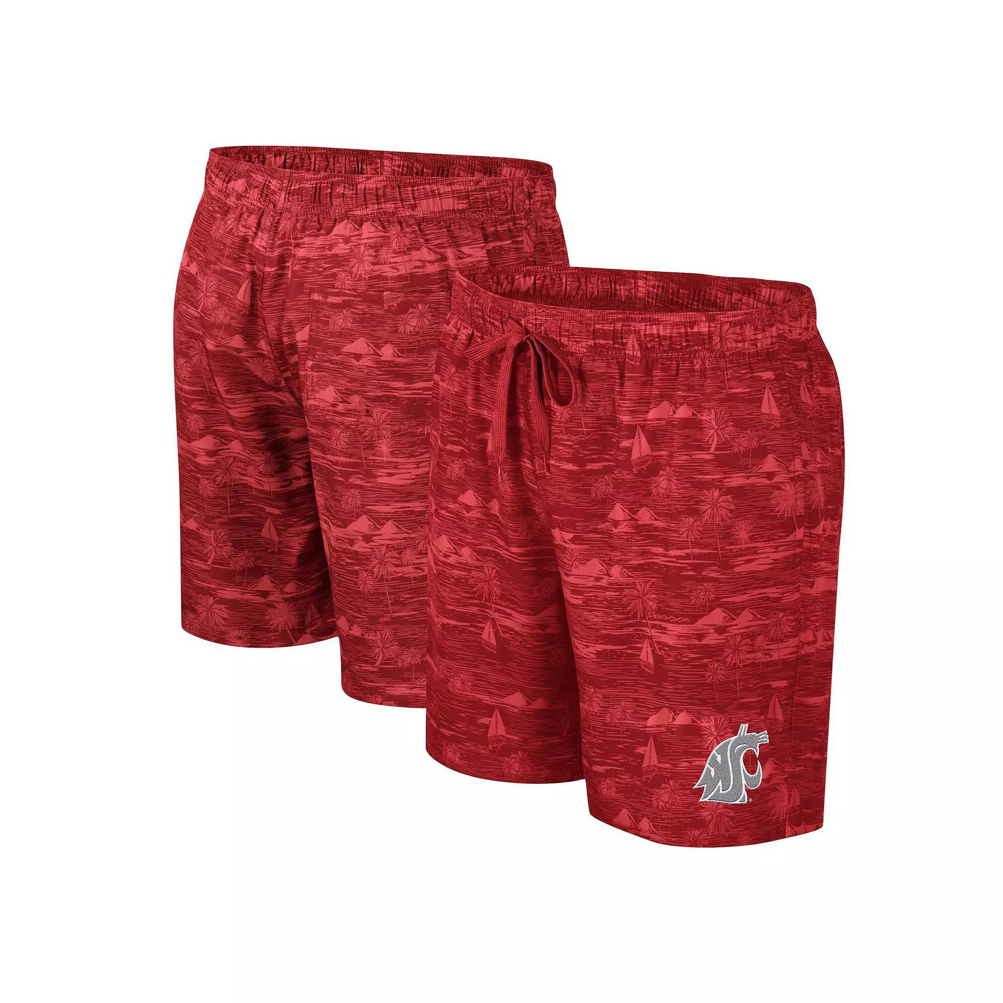Men's Colosseum Crimson Washington State Cougars Ozark Swim Shorts,  Product Image