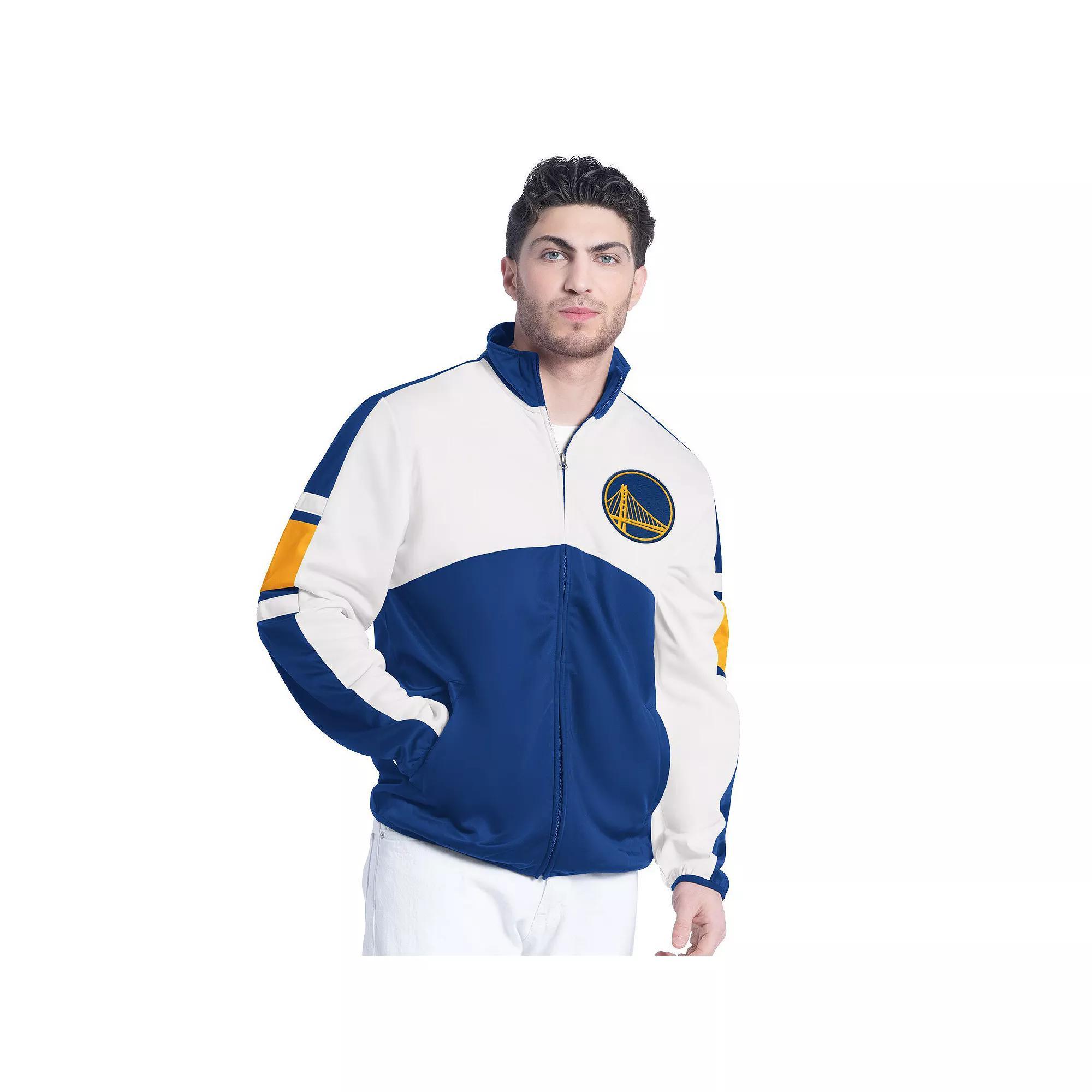 Men's G-III Sports by Carl Banks Royal/White Golden State Warriors Back Field Full-Zip Track Jacket, Size: 2XL, Blue Product Image