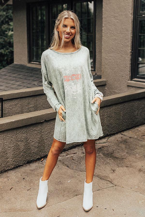 Fierce Vintage Long-Sleeve Graphic T-Shirt Dress Product Image