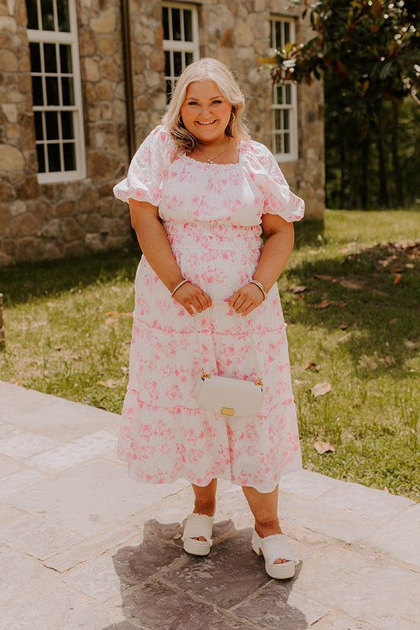 Sweet Pea Floral Midi Dress Curves Product Image