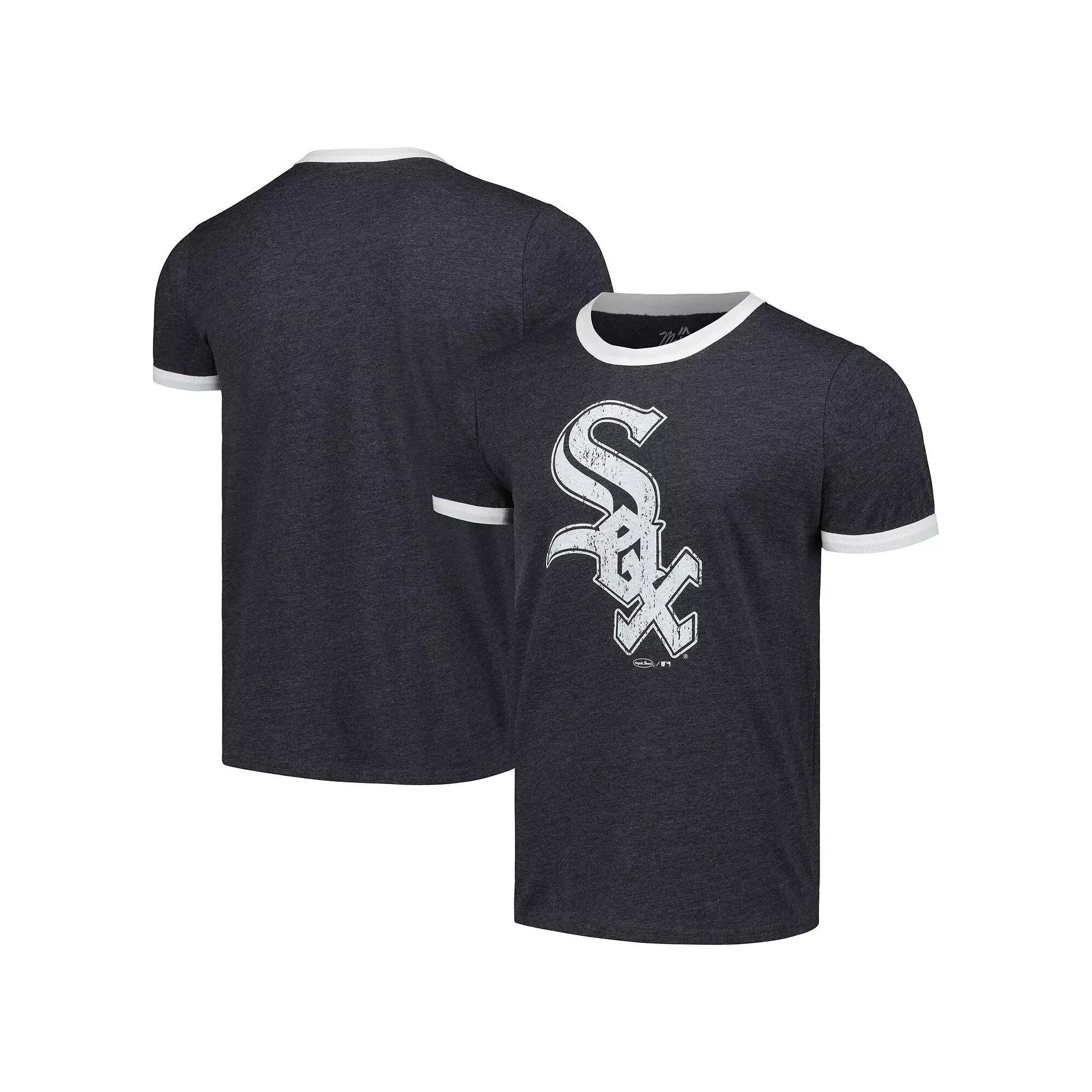 Men's Majestic Threads Black Chicago White Sox Ringer Tri-Blend T-Shirt, Size: XL Product Image