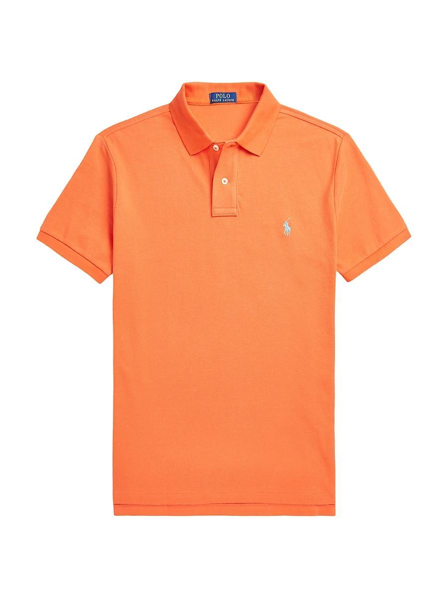 Mens Custom-Slim-Fit Mesh Polo Shirt Product Image