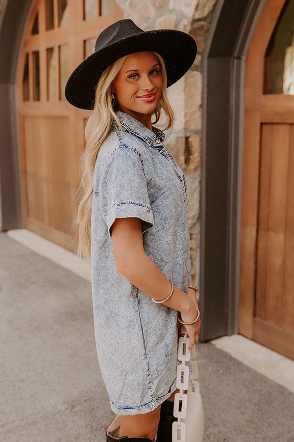 Park Days Ahead Chambray Romper in Light Wash Product Image