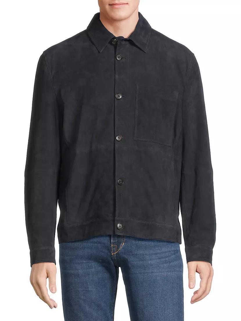 Suede Button-Front Overshirt Product Image