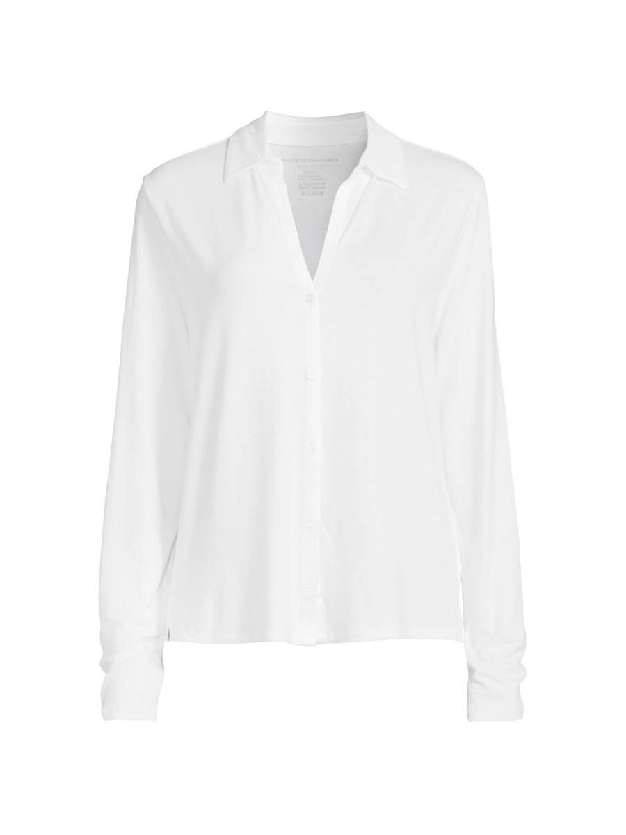 Womens Soft Touch Button-Up Shirt Product Image
