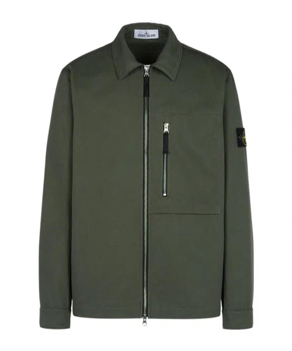 STONE ISLAND Compass-badge Shirt Jacket In Green Product Image