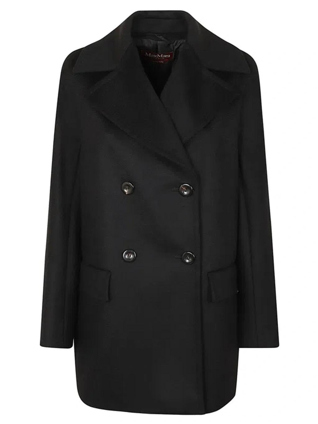 Wool Jacket Double-breasted Button Fastening In Negro Product Image