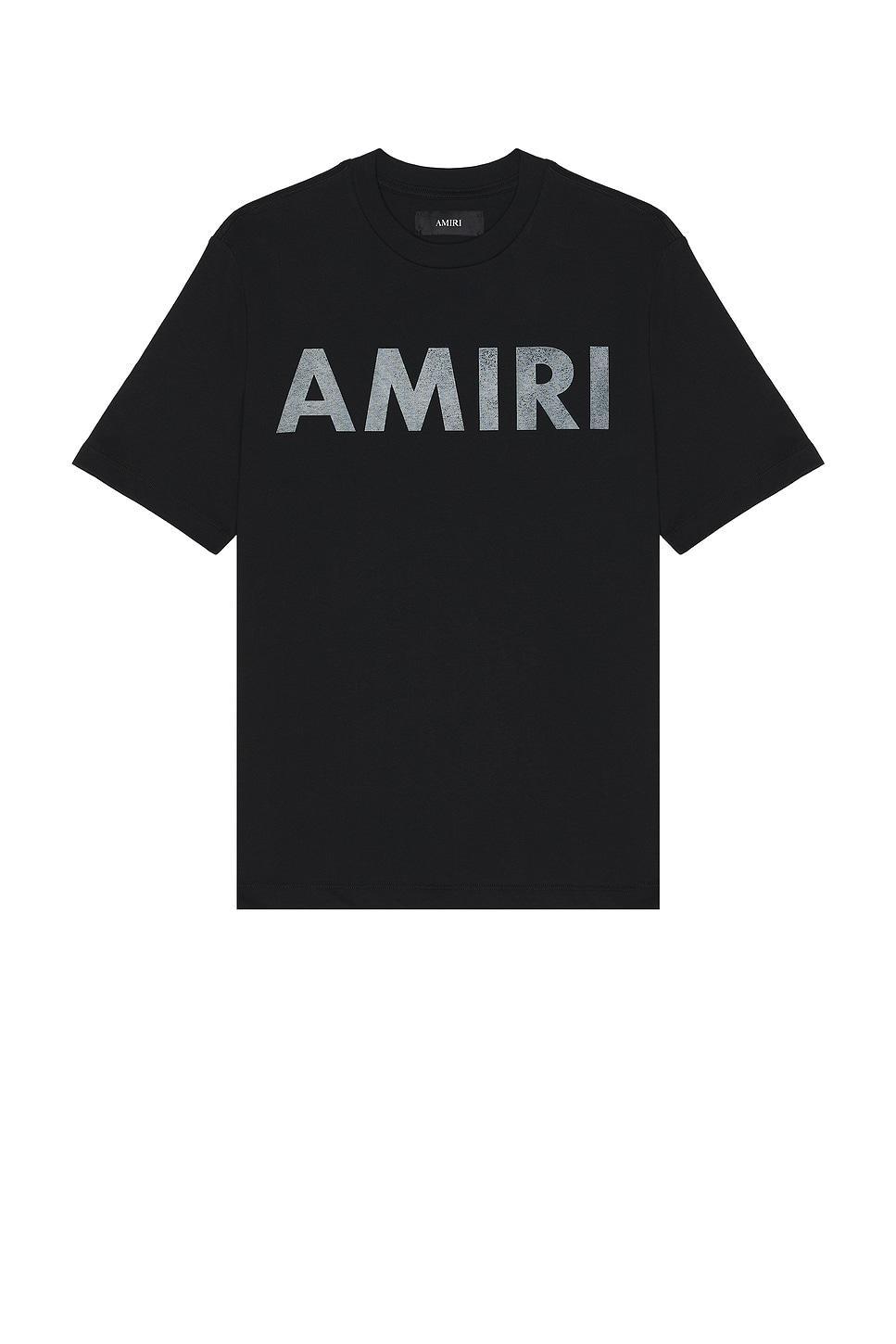 AMIRI Black Cotton T-shirt With Bold Logo Statement Product Image