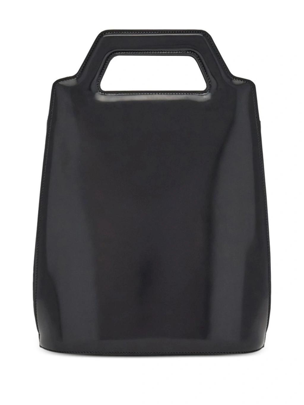 FERRAGAMO Wanda Calf Leather Tote Bag In Black Product Image