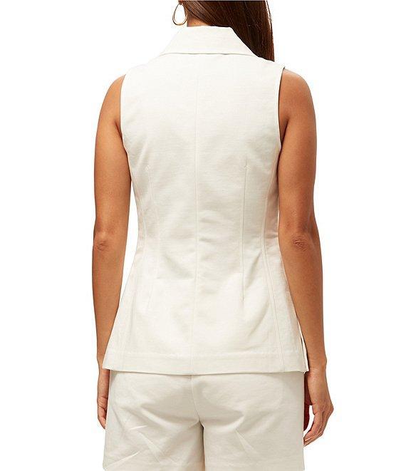 Trina Turk Follow Through Point Collar Sleeveless Top Product Image