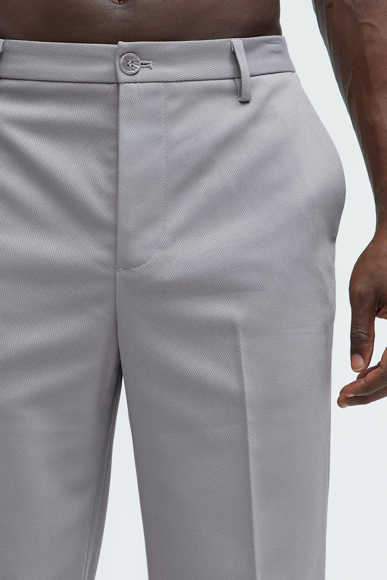 Kevin Twill Textured Straight Trousers - Grey Product Image