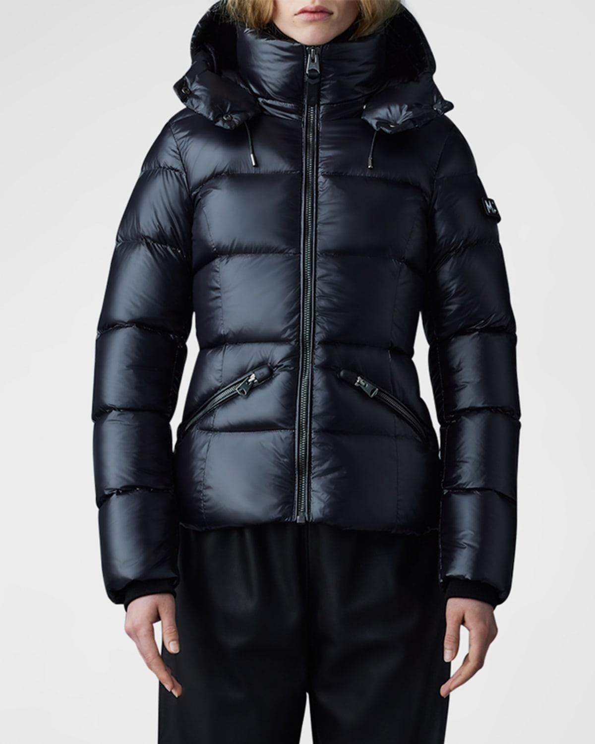 Madalyn Lustrous Light Down Jacket with Hood Product Image