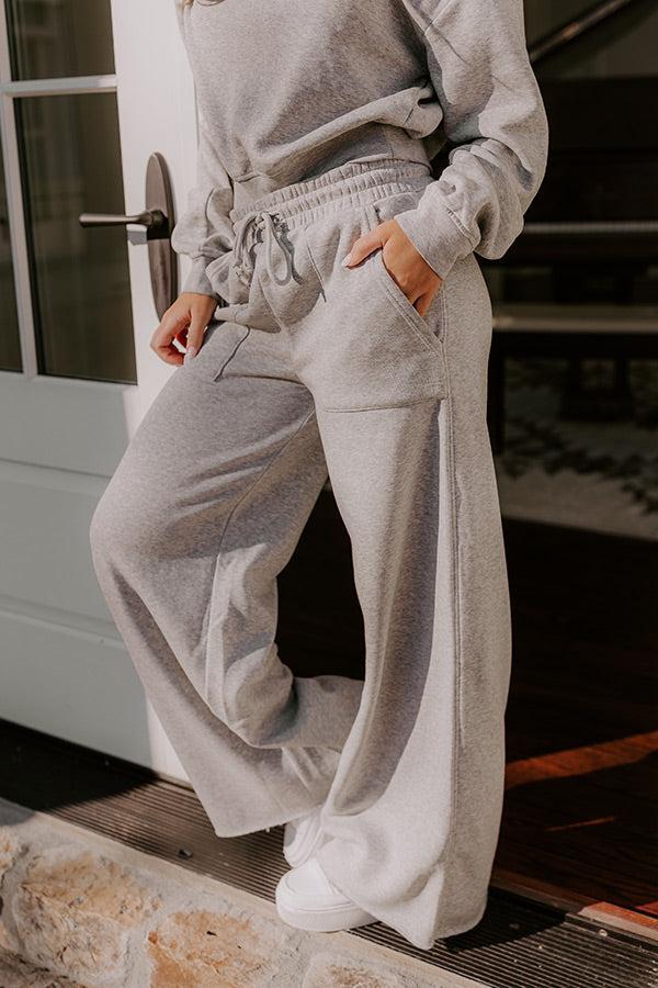 Cozy Lifestyle High Waist Vintage Wash Pants in Grey Product Image