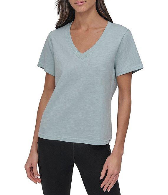 DKNY Sport by Donna Karen V-Neck Short Sleeve Slub Tee Product Image