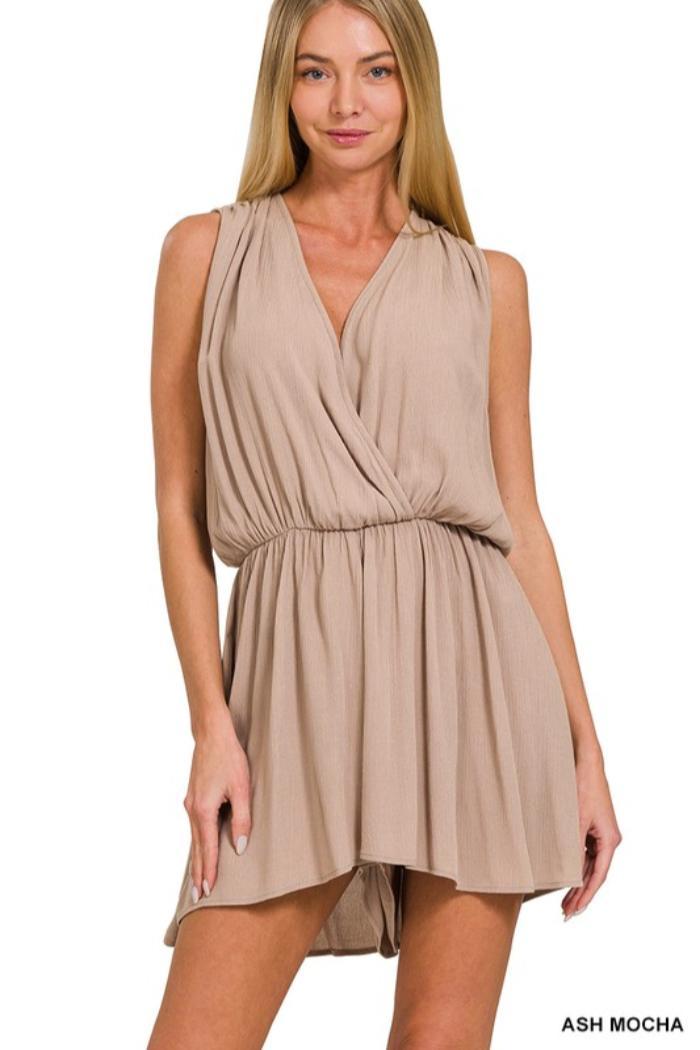 Draped Romper with Tie Back Product Image
