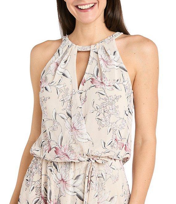 R & M Richards Floral Print Blouson Midi Dress Product Image