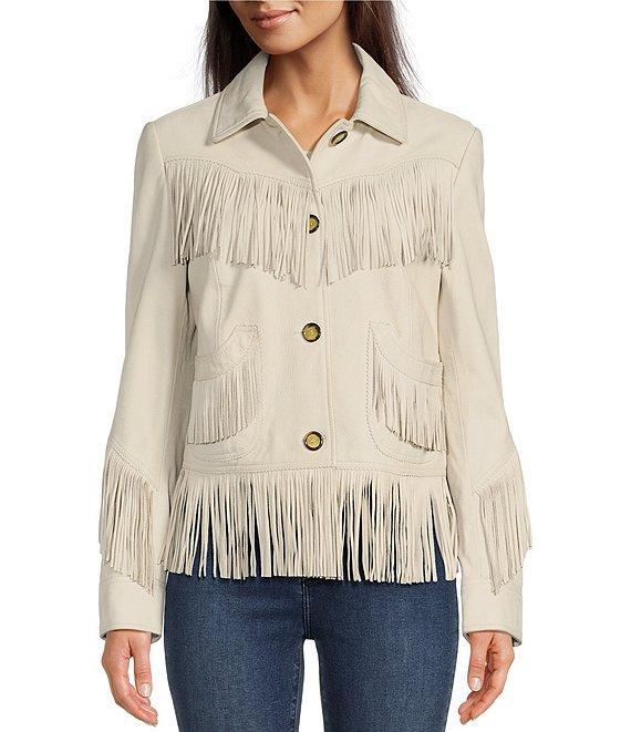 Scully Genuine Leather Fringe Button Front Jacket Product Image