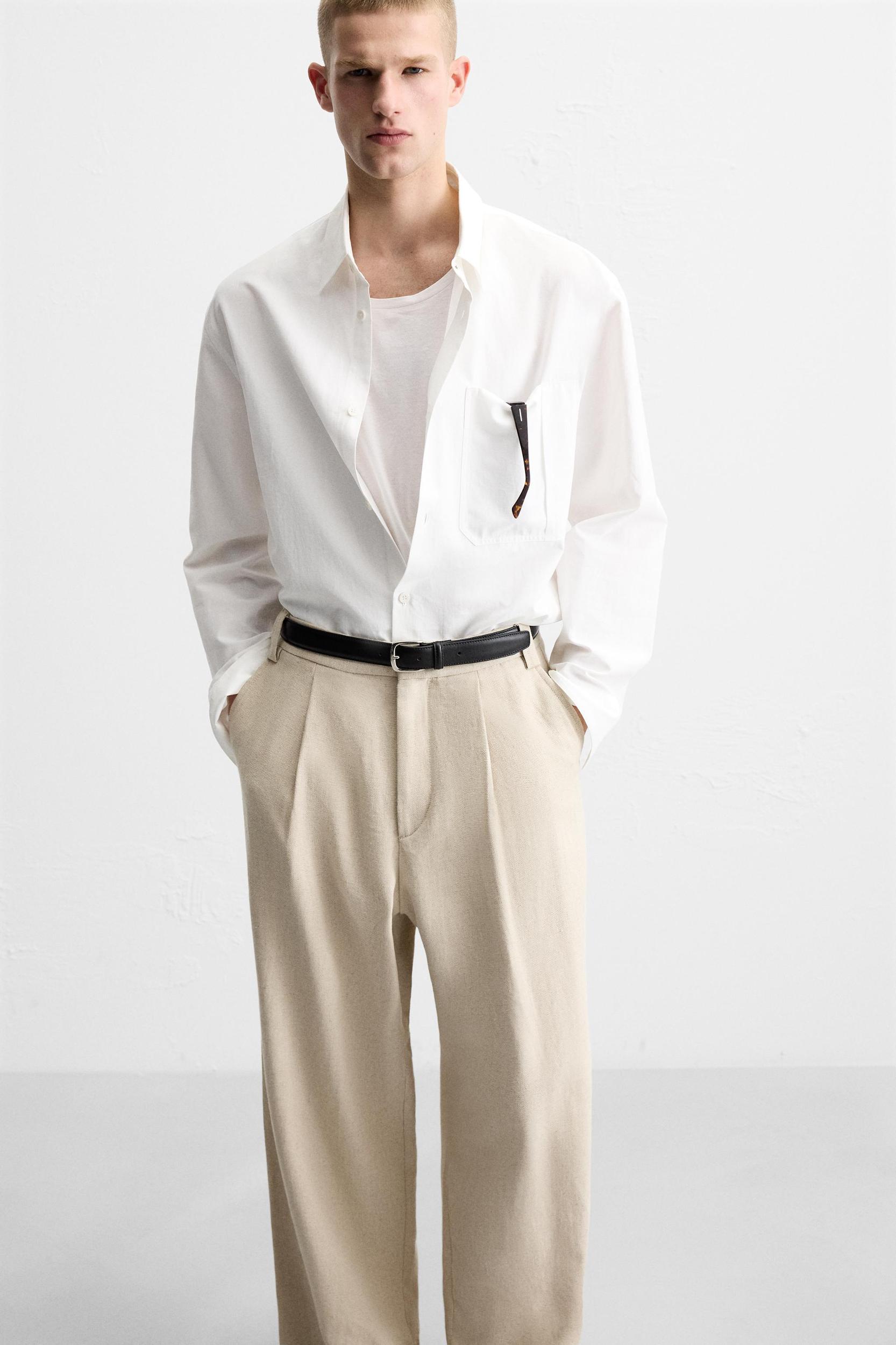 STRUCTURED LINEN SUIT PANTS Product Image