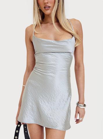 Celena Mini Dress Metallic Silver Product Image